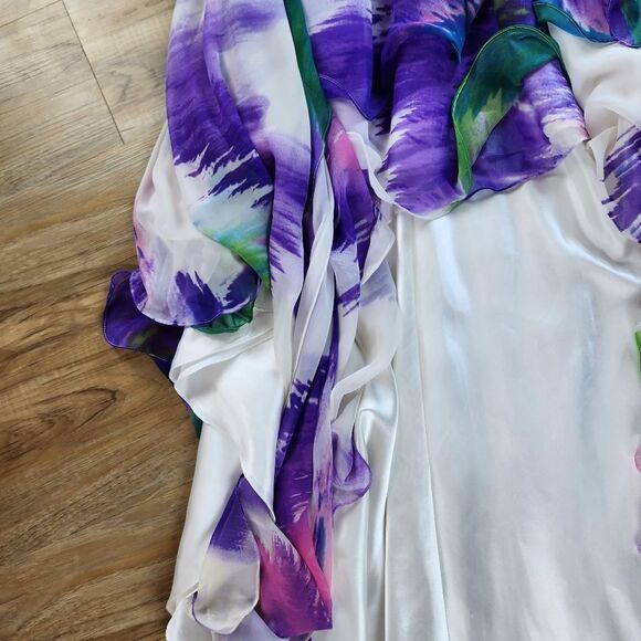 🔸️Dave & Johnny White, Purple, & Blue Floral Sleeveless Dress Size 13/14 - Picture 10 of 15